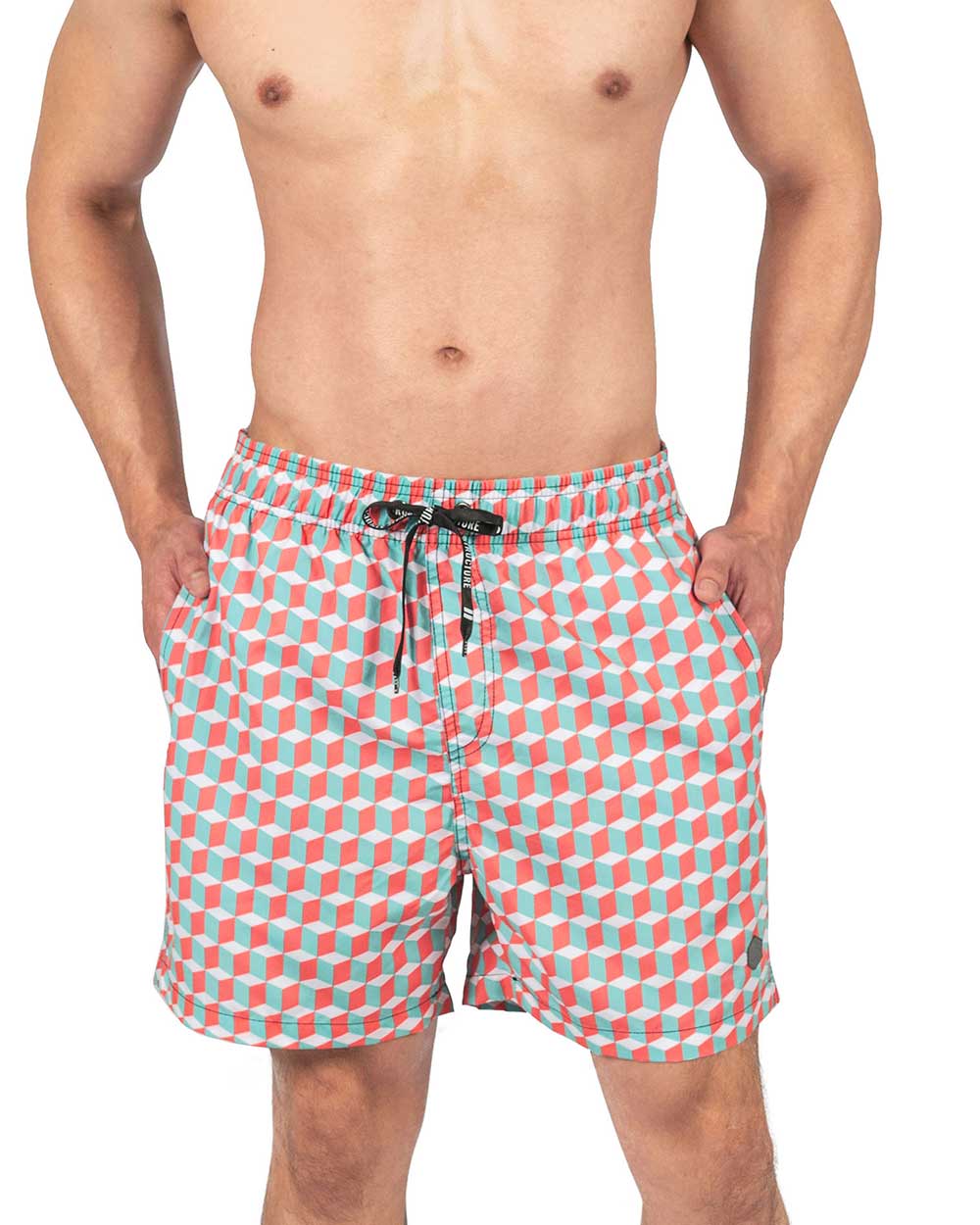Beach Shorts-Pink Cube [4462]