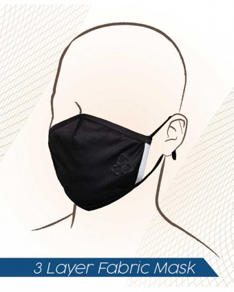 3 Layer Anti-bac Fabric Mask - Black [4220]
