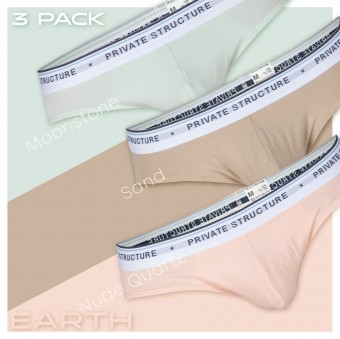 5lements Mini Brief 3pcs Pack - Earth - Moonstone Green / Sand / Nude Quartz [4395]