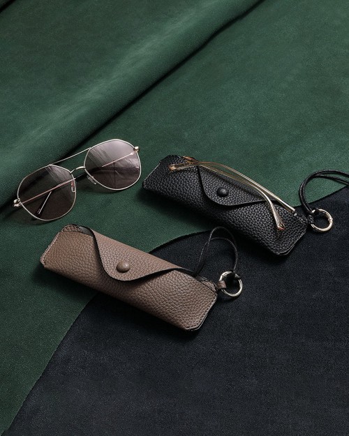 PU leather Sunglasses Case - Khaki [4601]