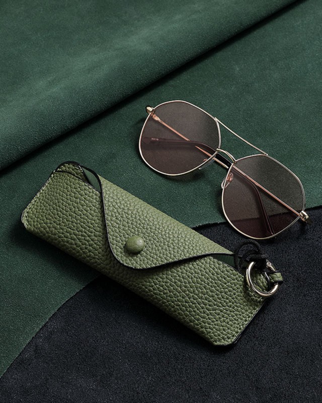 PU leather Sunglasses Case - Olive [4601]