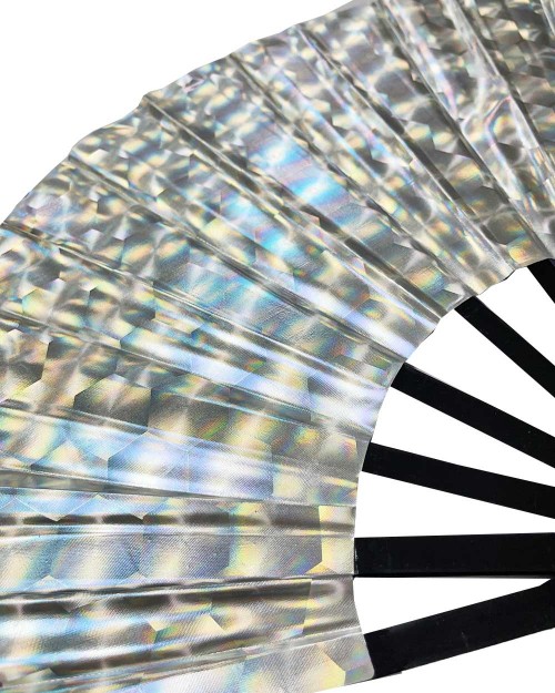 Metalic Party Fan - Laser Silver [4589]