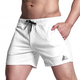 Activewear 2 Pocket Sweat Shorts {Lite Weight Fleece) - White [4330]