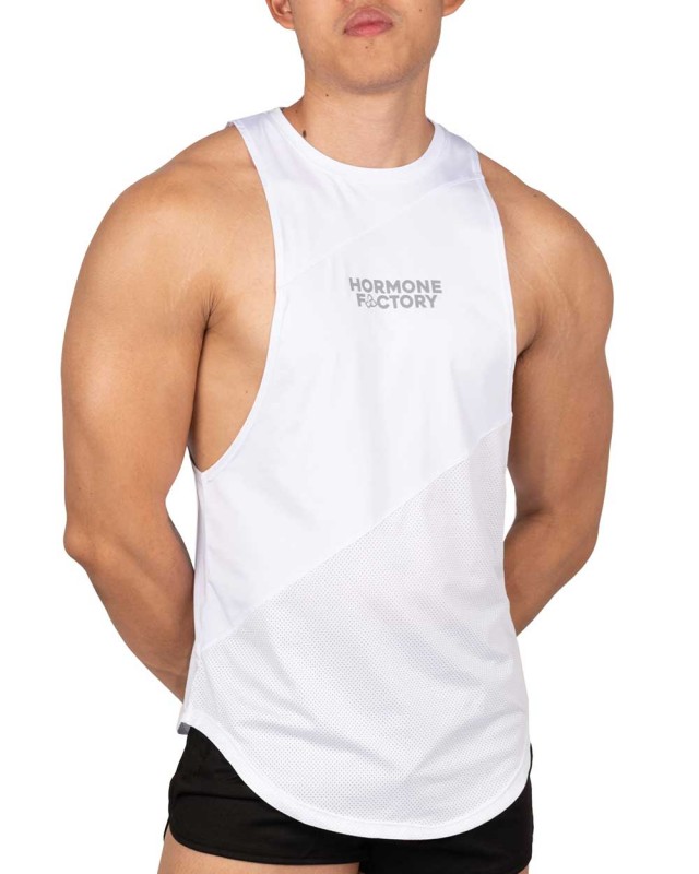 Jersey Gym Tank - White [4608]