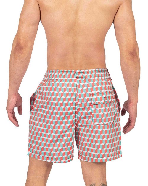 Beach Shorts-Pink Cube [4462]