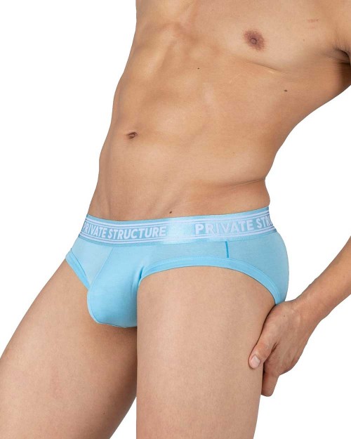 Viscose From Bamboo Mid Waist Mini Brief - Brght Cyan - [4378]