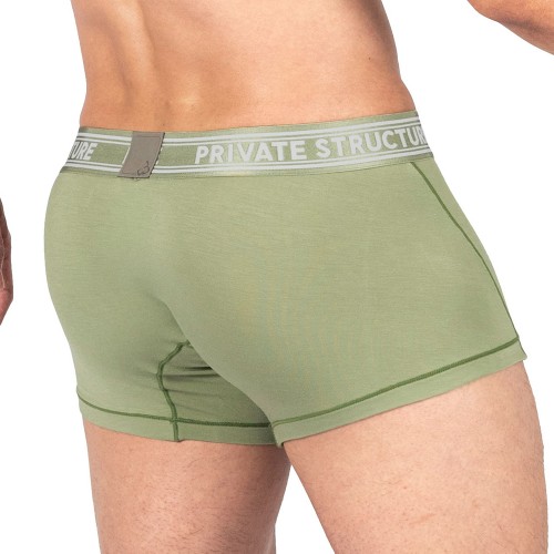 Viscose From Bamboo Mid Waist Trunk - Olive - [4379]