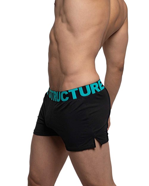 Modality Lounge Shorts With Inner Bulge - Black/Turquoise [4183]