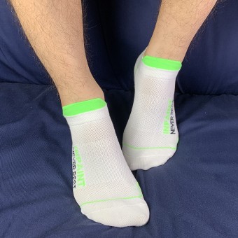 Low Cut Socks - White Green [4137]