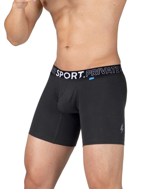 PS Sport Anti-Bac Textile Mid Waist Boxer Brief - Black Blue [4340a1]