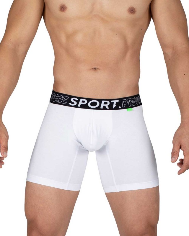 PS Sport Anti-Bac Textile Mid Waist Boxer Brief - White Green [4340a1]