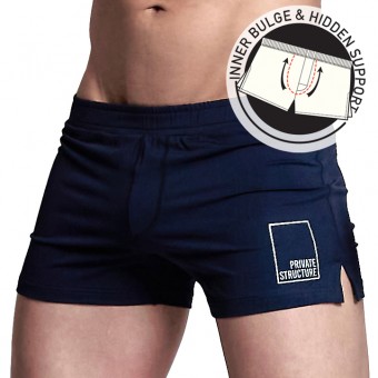 Evo.Boxer Lounge Shorts With Inner Bulge - Navy [4331]