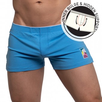 Lounge Shorts With Inner Bulge - Blue [4175]