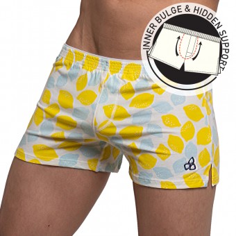 Lounge Shorts With Inner Bulge - Lemon [4176]
