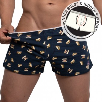 Lounge Shorts With Inner Bulge - Navy Sandwich [4176]