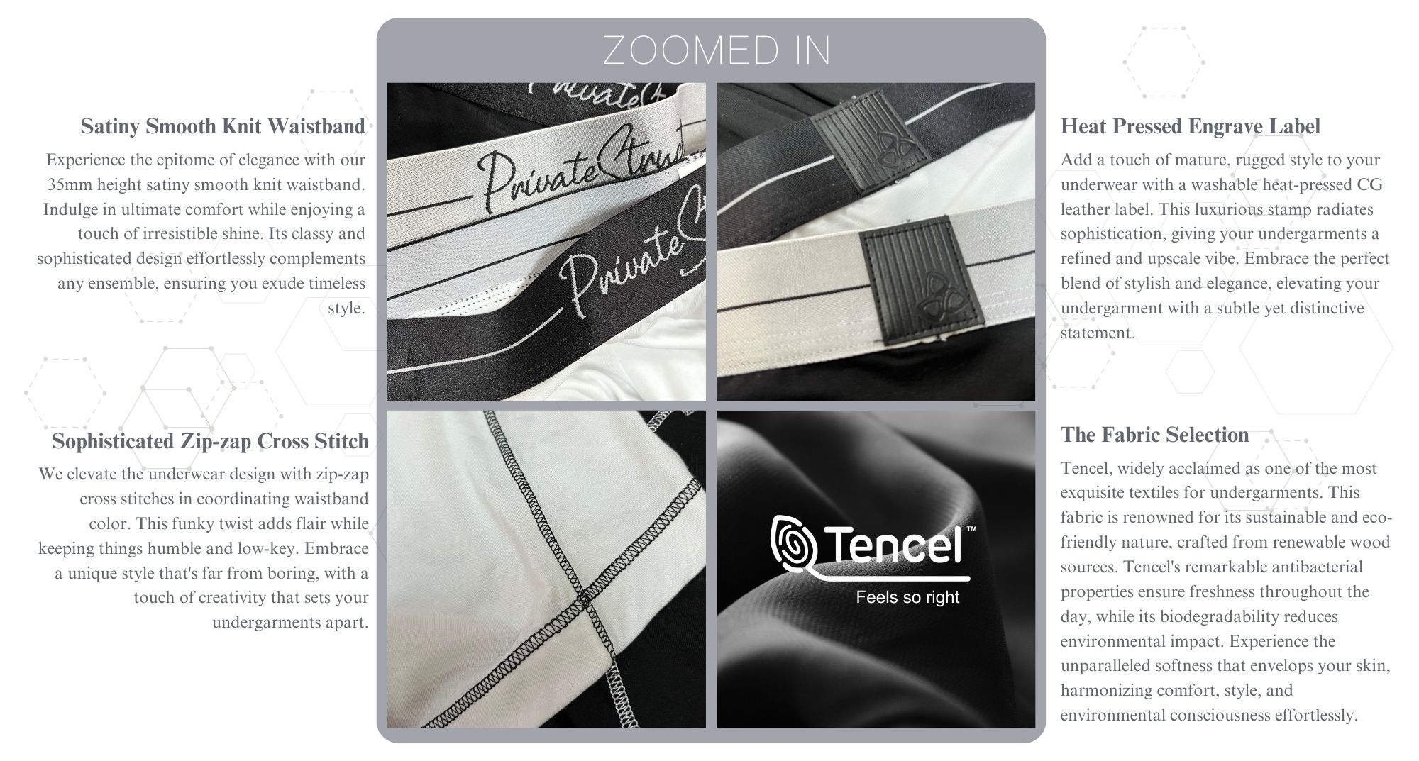 Private Structure Men Underwear Tencel Collection | Zoom In Details